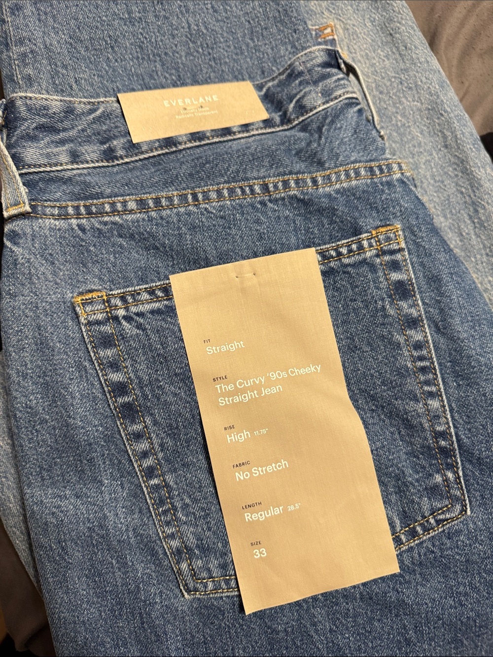 Everlane Curvy '90s Cheeky Straight Jeans — Blue Denim